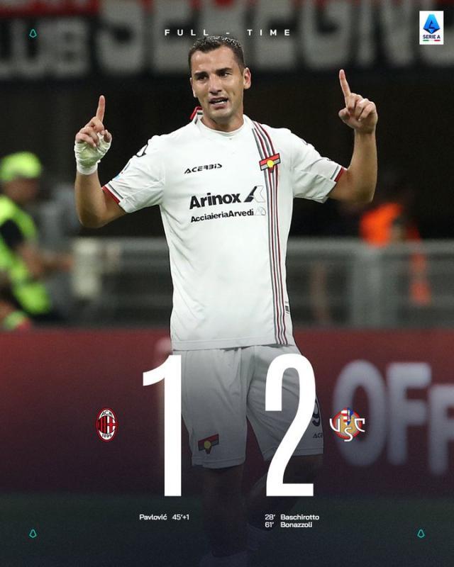 赛程信息-【意甲】博纳佐利凌空侧钩破门！米兰1比2不敌升班马